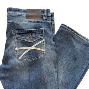 T.K. Axel Men's Slim Boot Cut Stretch 5 Pocket Denim Jeans Blue Harbor 40x30 EUC